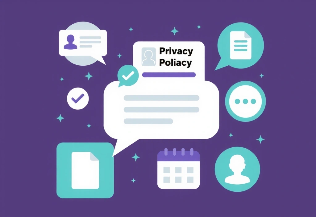 Privacy policy updates and communication illustration with notification bell and document changes